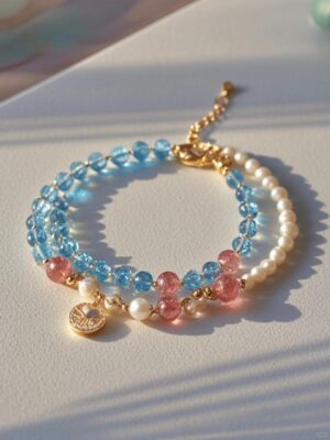 Natural Agate Wealth-Attracting and Fortune-Transforming Beads: Niche Double-Layer Crystal Bracelet